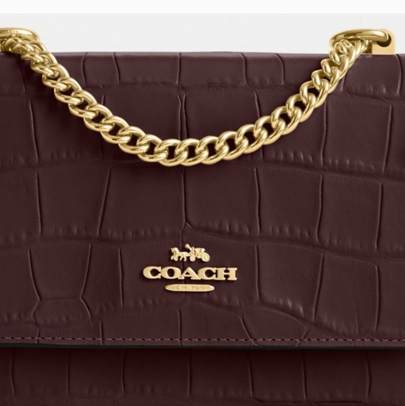 New! Coach Klare Crossbody Bag in Gold/Merlot Style No. CC840 - Picture 4 of 6